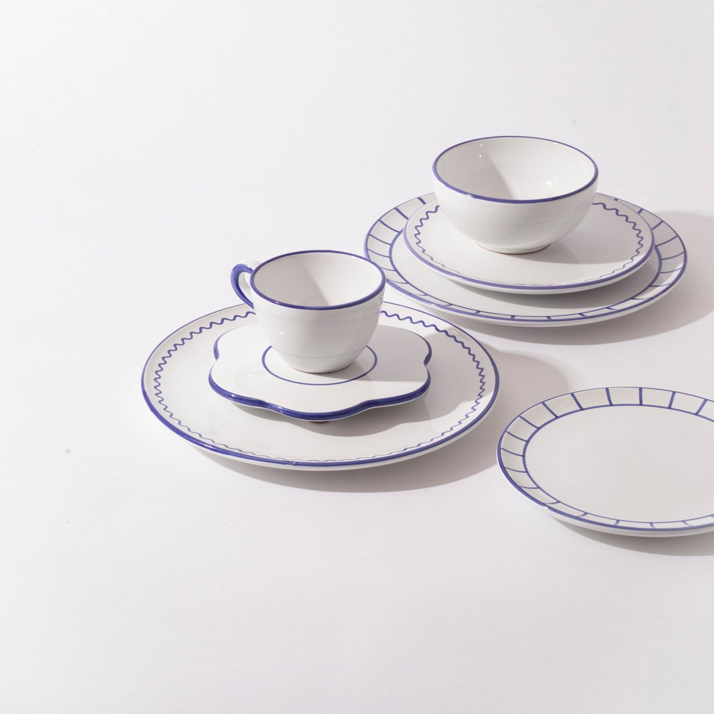 LUNCH PLATE - ROYAL BLUE ZIGZAG - Jore Copenhagen