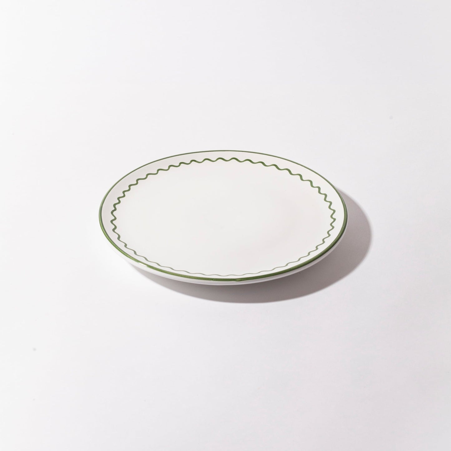 LUNCH PLATE - OLIVE GREEN ZIGZAG - Jore Copenhagen