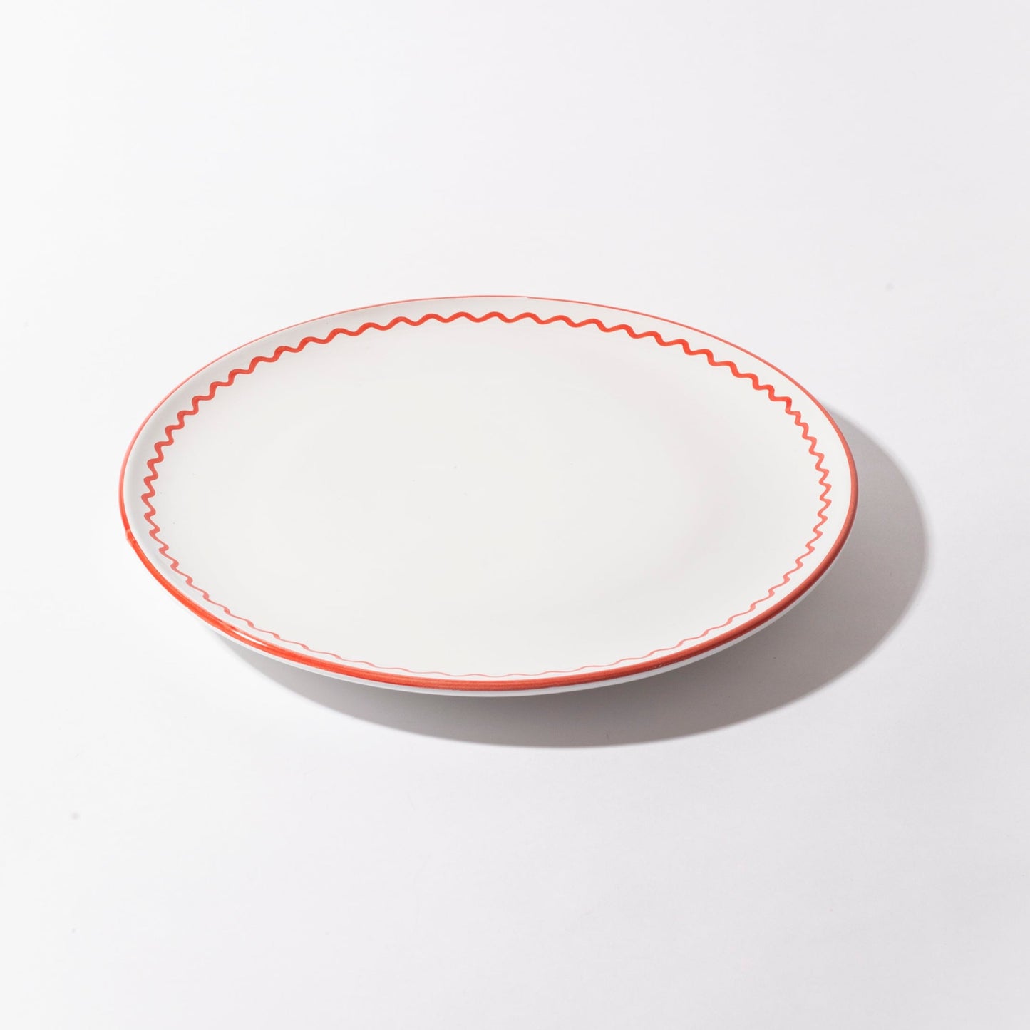 DINNER PLATE - LOBSTER RED ZIGZAG - Jore Copenhagen
