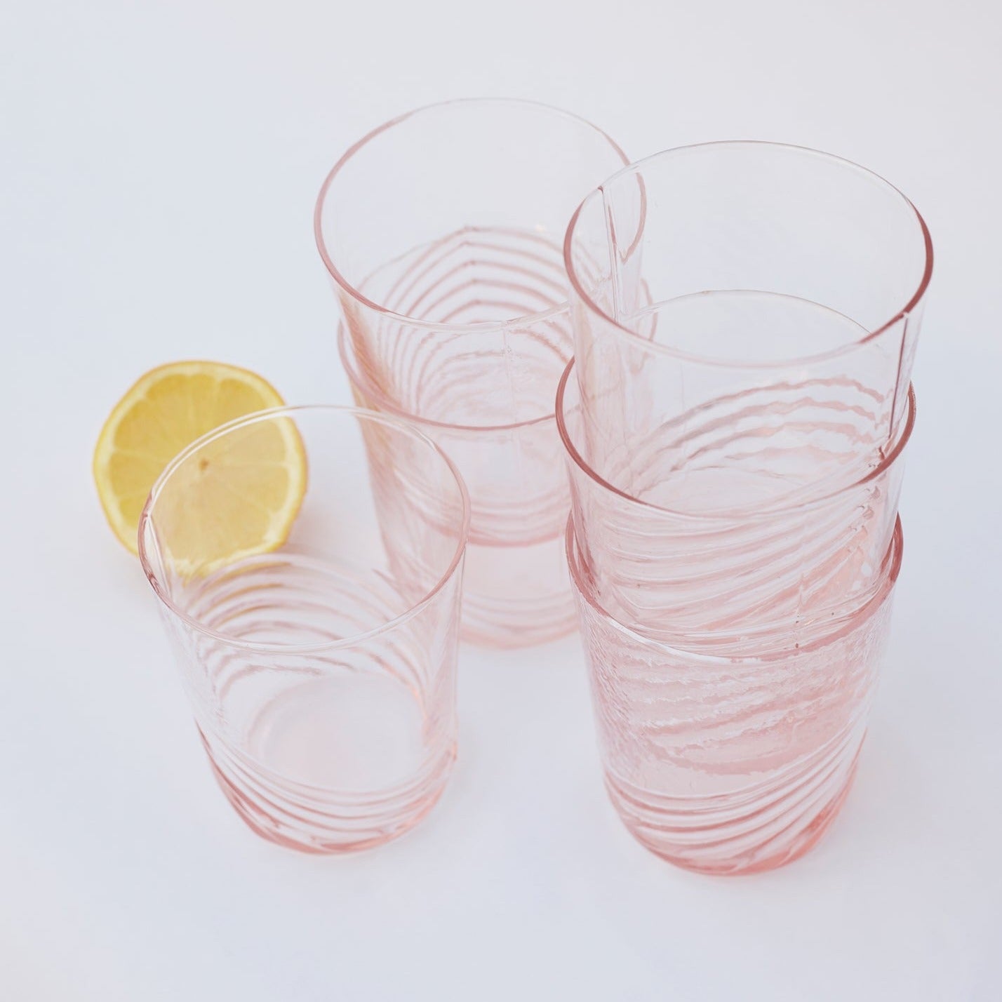 Swirl vandglas | Pink, 6 stk - Jore Copenhagen